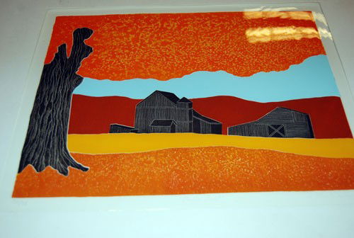 ORIGINAL COLOR INTAGLIO G. CLARK SEALY LIMITED EDITION: This is a COLOR INTAGLIO LIMITED EDITION Print by G. CLARK SEALY. The Name of the Print is "FARM STALL". It is dated 1950 and Signed. The Print measures 12" x 15" and it is unframed.