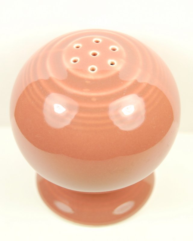 VINTAGE FIESTA SALT SHAKER ORIGINAL CORK (18129): This Vintage Salt Shaker is by FIESTA and it still has the Original Cork. It is a beautiful deep Mauve color.