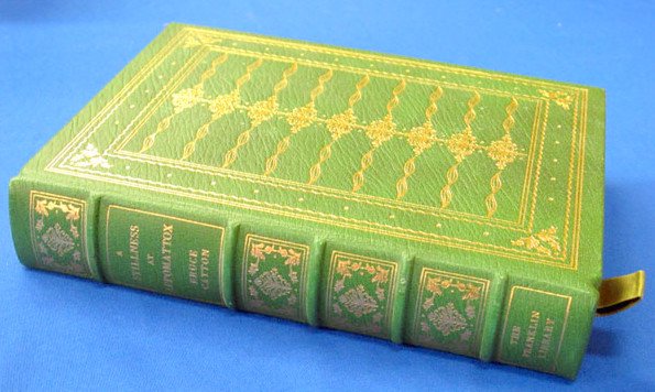1977 BOOK A STILLNESS AT APPOMATTOX SIGNED BY BRUCE: This Book, "A Stillness At Appomattox' was signed by the Author BRUCE CATTON in Green ink. It is a 1st Franklin Library Edition Signed Limited Edition in Full Genuine Leather and dated 1977. This Fine