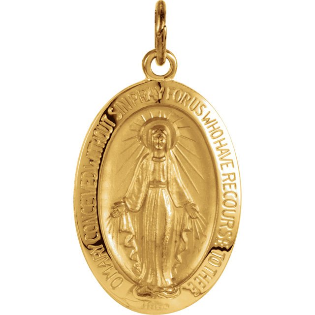 MIRACULOUS MEDAL PENDANT 14K GOLD RETAIL $325! (1 of 2)