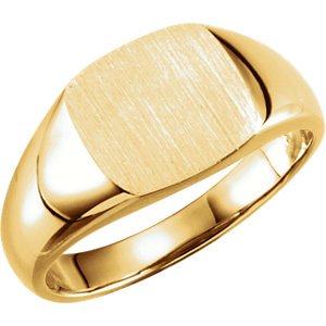 14kt Yellow Gold 9mm Square Signet Ring (1 of 2)