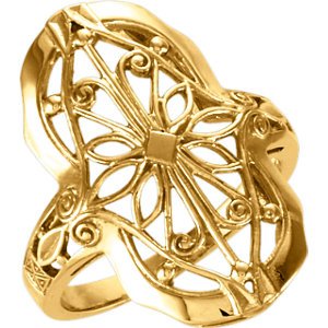14kt Yellow Gold Filigree Ring (1 of 2)
