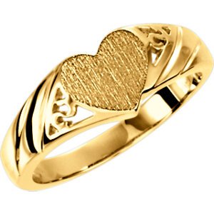 14kt Yellow Gold Heart Signet Ring (1 of 2)