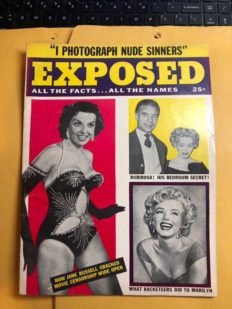 Exposed Magazine Vol #1 1955 Marilyn Monroe, J Russell: Exposed Magazine Vol-1 #1 1955 Marilyn Monroe, Jane Russell Etc In Good Condition. No Reserve Bid & No Buyers Premium. In House Shipping Priority Mail Standard Flat Rate.