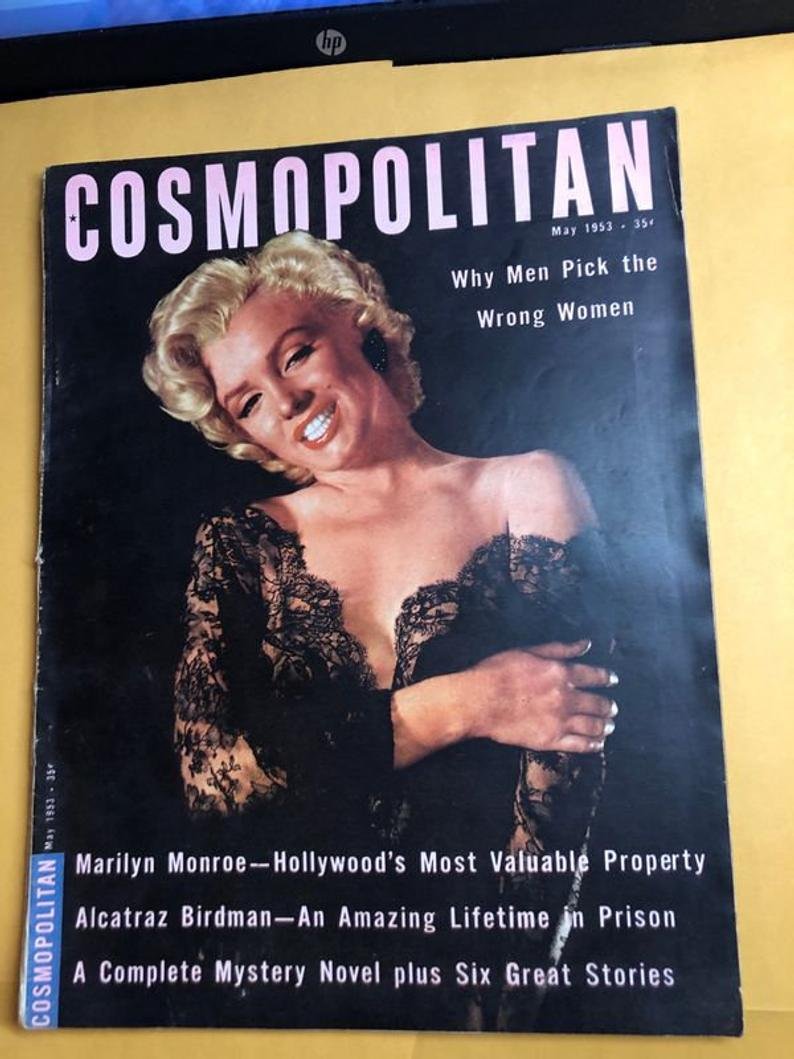 Cosmopolitan May 1953 Edition Magazine Marilyn Monroe: Cosmopolitan May 1953 Edition Magazine Marilyn Monroe Cover In Acceptable Condition with Cover Issues. Taped Binder & Creases on the Back Cover. No Reserve Bid & No Buyers Premium. In House Shipping P
