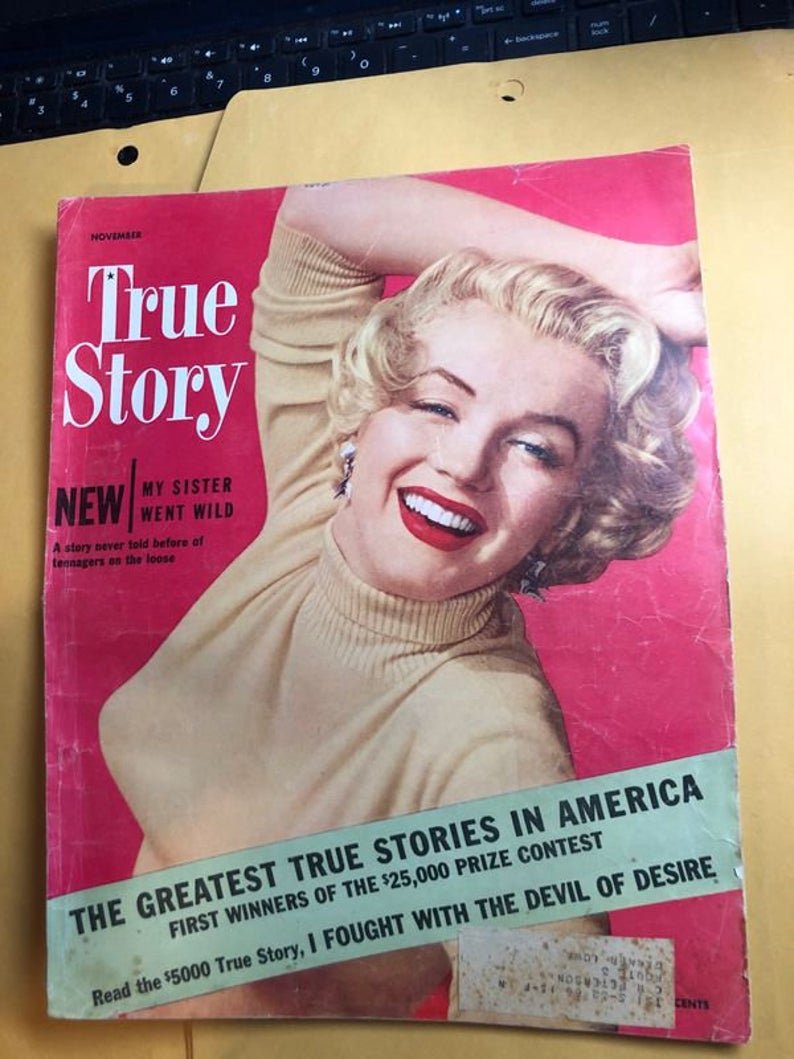 Marilyn Monroe Cover True Story November 1951 Edition: Marilyn Monroe Cover True Story November 1951 Edition in Acceptable Condition as Pictured. No Reserve Bid & No Buyers Premium. In House Shipping Priority Mail Standard Flat Rate.
