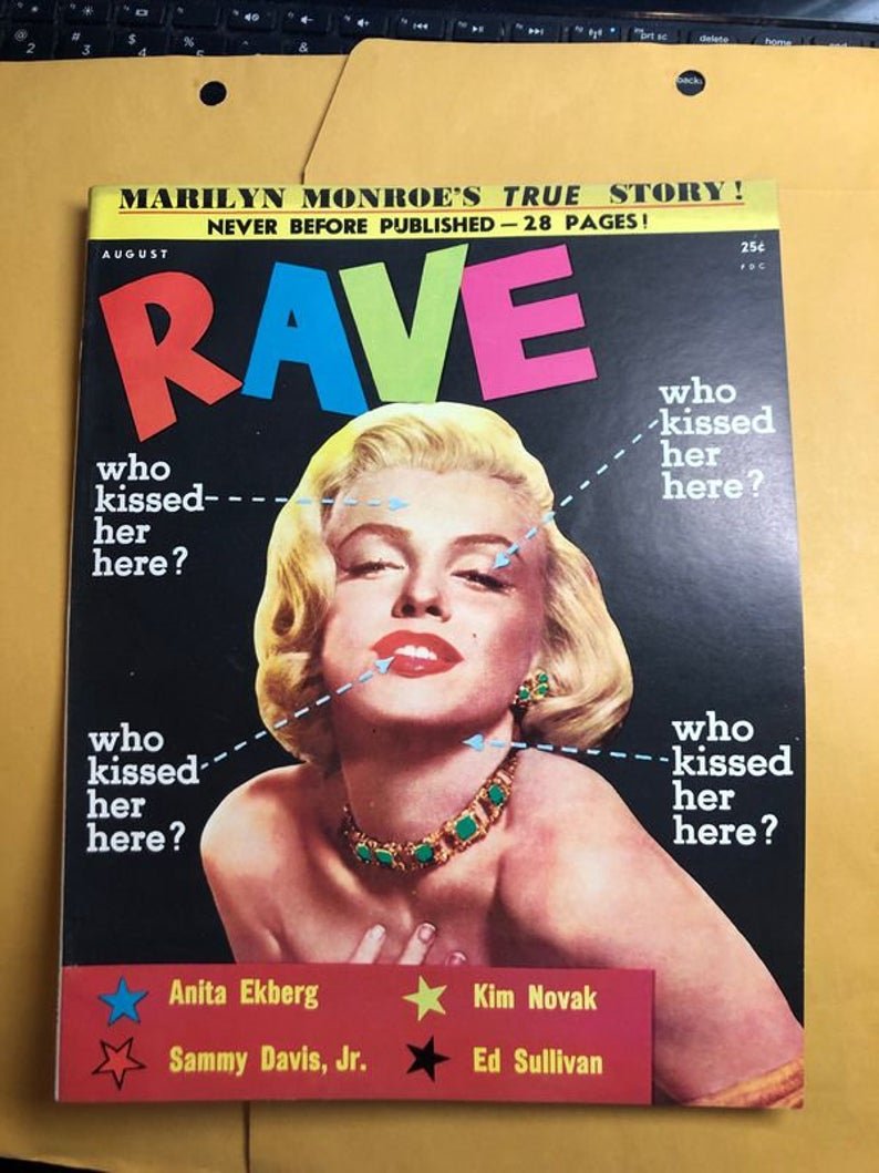 RAVE August 1956 Edition Magazine Marilyn Monroe Cover (1 of 10)