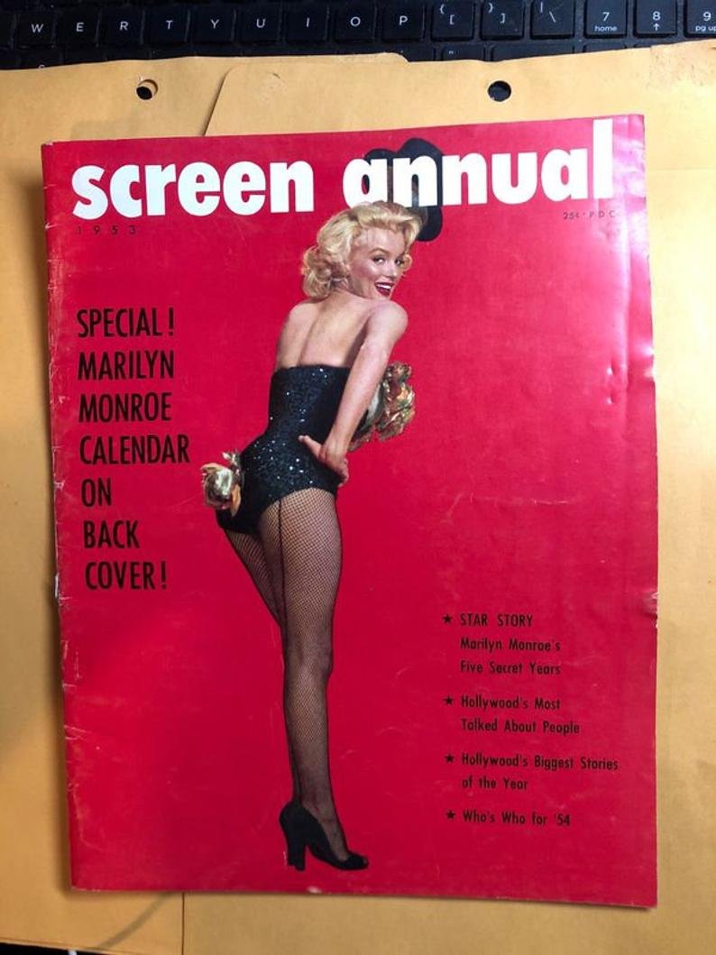 Vtg 1953 Screen Annual Magazine Marilyn Monroe Cover: Vintage 1953 Screen Annual Magazine Marilyn Monroe Cover In Good Condition Preowned. No Reserve Bid & No Buyers Premium. In House Shipping Priority Mail Standard Flat Rate.