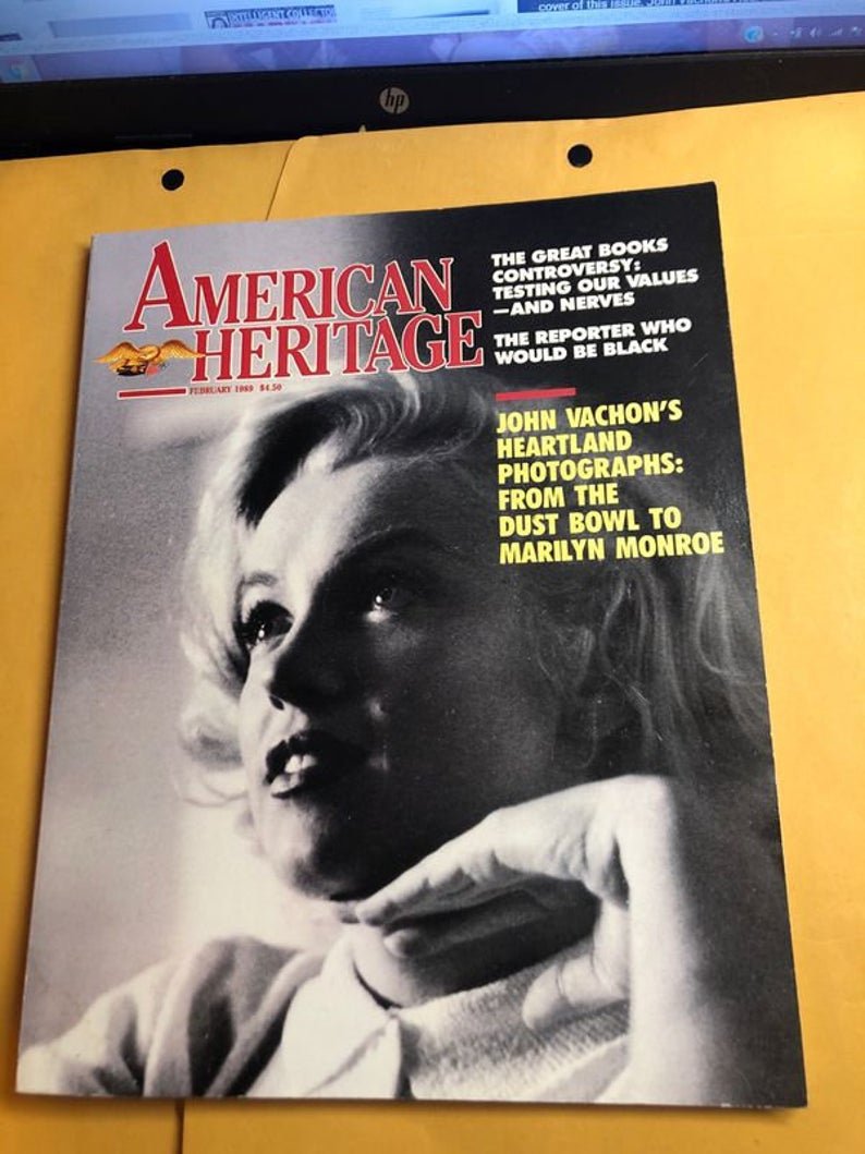 American Heritage February 1989 Edition Magazine: American Heritage February 1989 Edition Magazine Marilyn Monroe Cover In Good Condition. No Reserve Bid & No Buyers Premium. In House Shipping Priority Mail Standard Flat Rate.