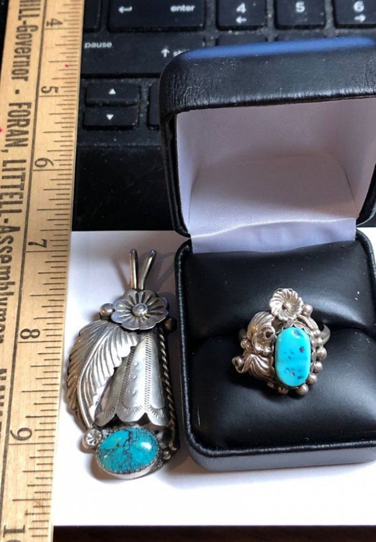 Navajo J. Bowio Signed Sterling Silver Ring Jewelry (1 of 8)