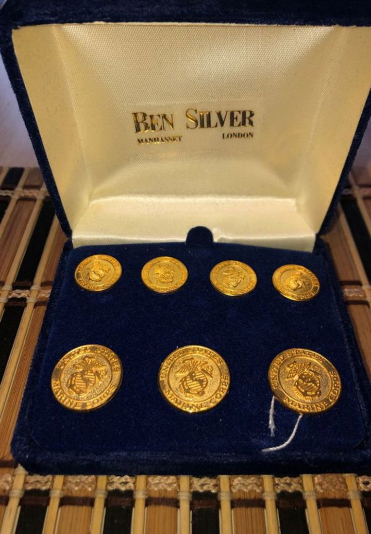 Scarce Ben Silver US Marine Blazer Gold Plated Buttons (1 of 4)