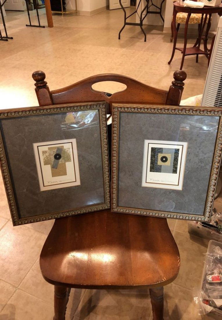 2 Chinese Lucky Cash Coins Framed Artworks & Signed (1 of 8)
