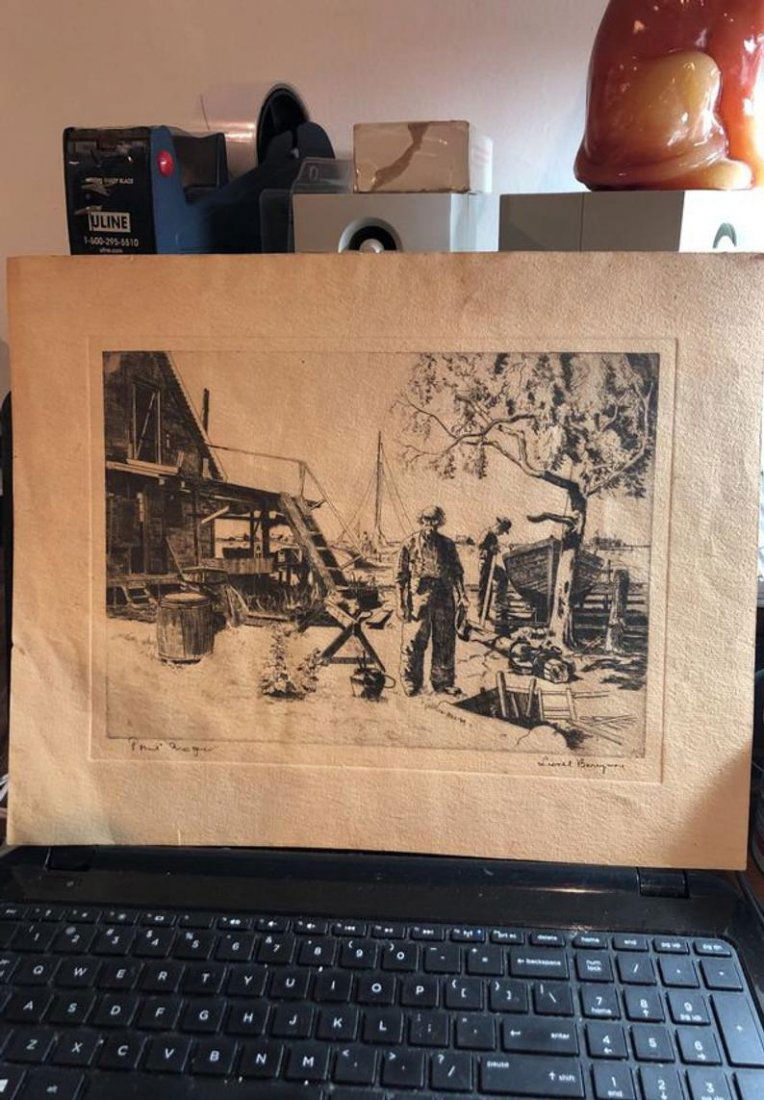 Lionel Barrymore Hand Signed Point Magoo Etching 11-3/4 (1 of 5)