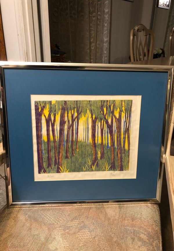 Vintage Signed “HAAG” Edition 3/30 Trees Lithograph (1 of 6)