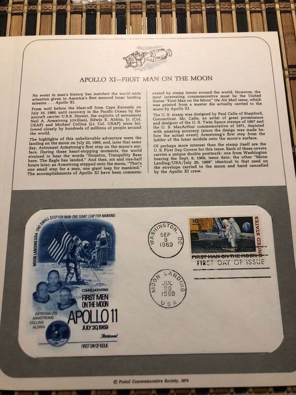 Apollo 11 Moon Landing First Day Cover July 20, 1969 (1 of 4)