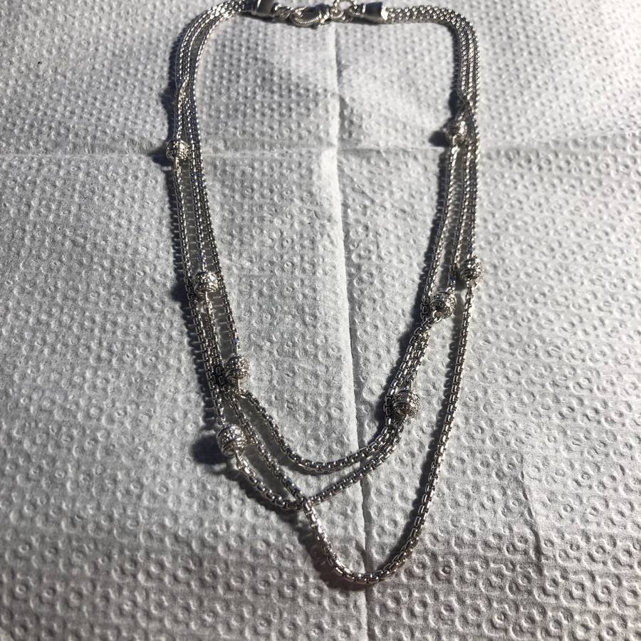 Judith Ripka 16" Triple Strand Sterling Silver Necklace (1 of 4)