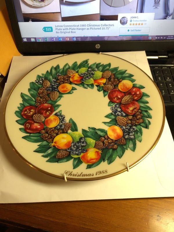 Lenox Delaware 1988 Christmas Collectors Plate...: Lenox Delaware 1988 Christmas Collectors Plate with Plate Hanger as Pictured 10.75” No Original Box. Shipping Actual Charge.