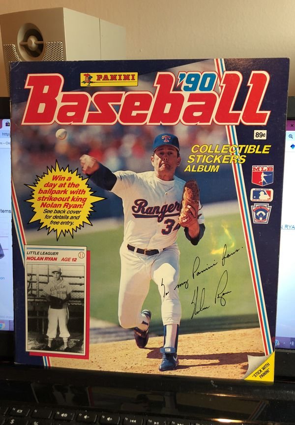 1990 Panini MLB Baseball Sticker Album Book Nolan Ryan (1 of 3)