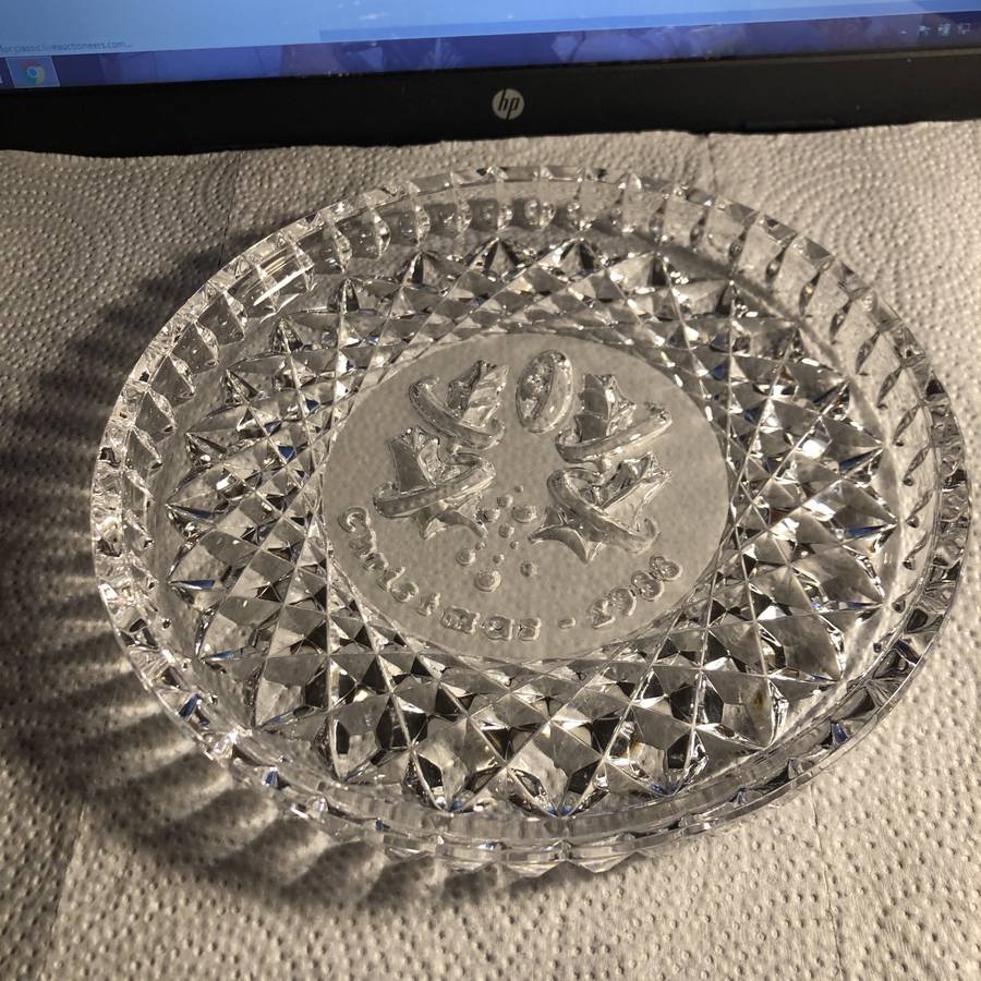 Waterford 1988 Large Crystal 8\" Diameter Christmas (1 of 3)