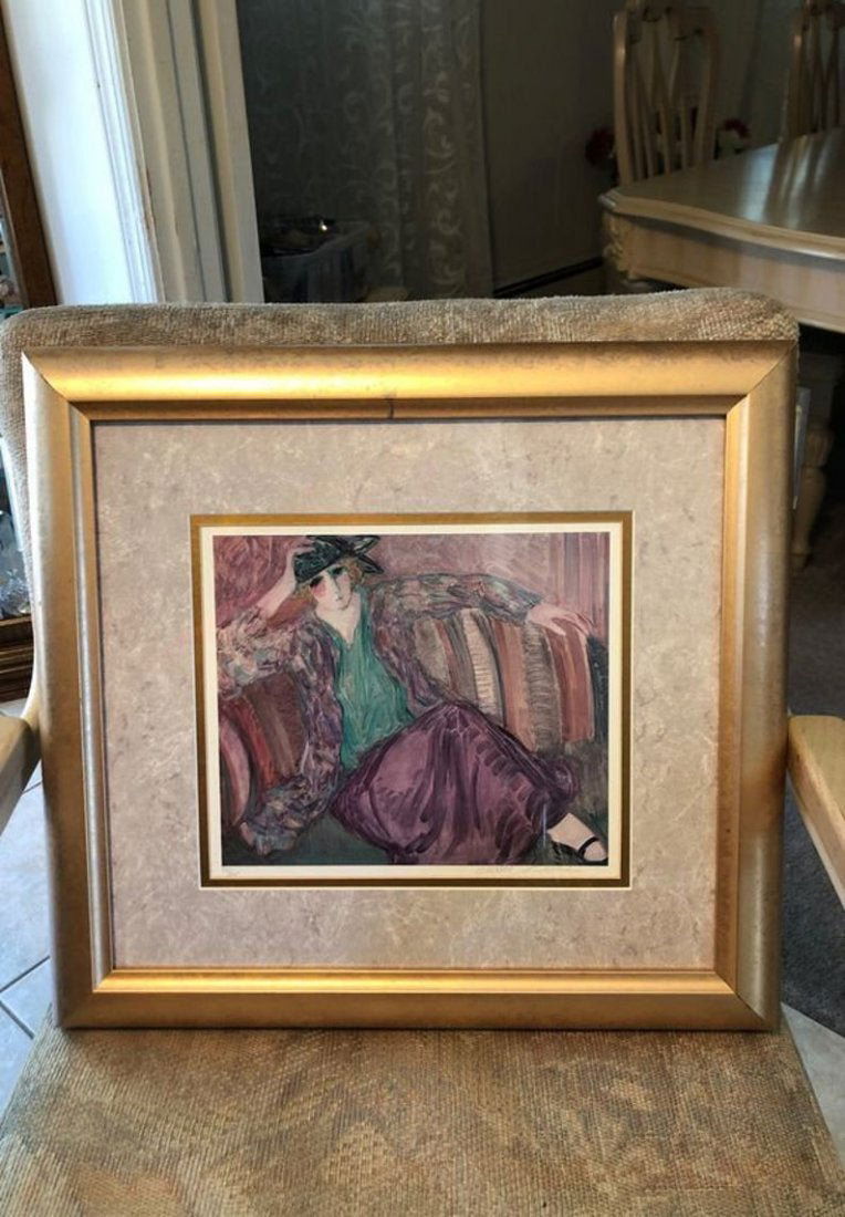 Barbara Wood’s 1980 Pensive Woman Lithograph Signed... (1 of 5)