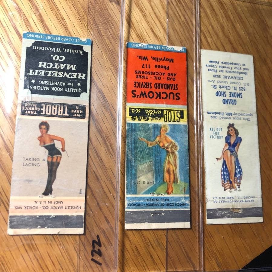 3 Vintage Women Advertisement Match Book Covers: 3 Vintage Women Advertisement Match Book Covers. Shipping $5.00