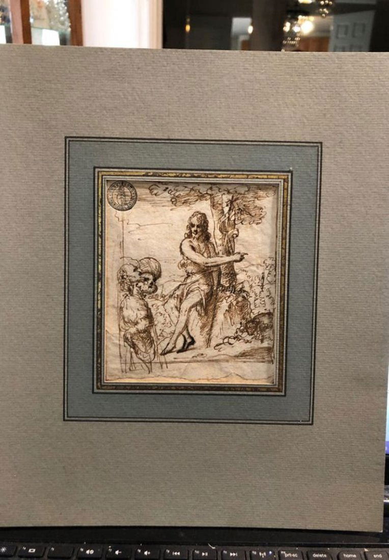 Old Master Ink Drawing Believed to Be John the Baptist (1 of 9)