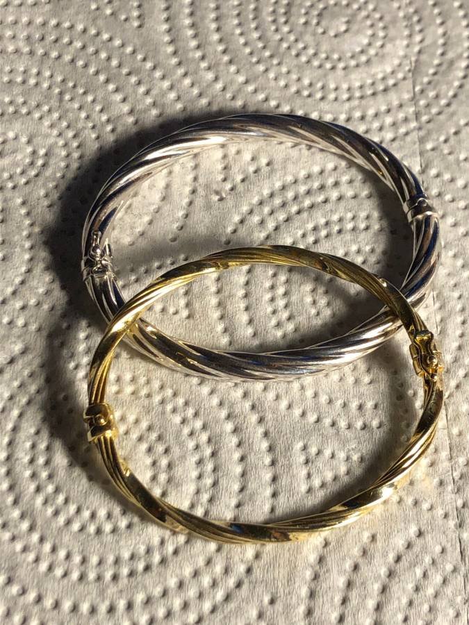 2-Sterling Silver Standard Size Bangle Bracelets... (1 of 5)