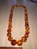 Vtg Graduated 24” Large Amber Bead Necklace Preowned
