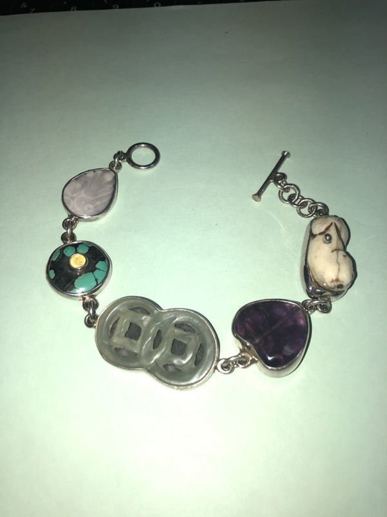 Vtg “The Dreamer” Sterling Silver Hand Made Bracelet... (1 of 6)