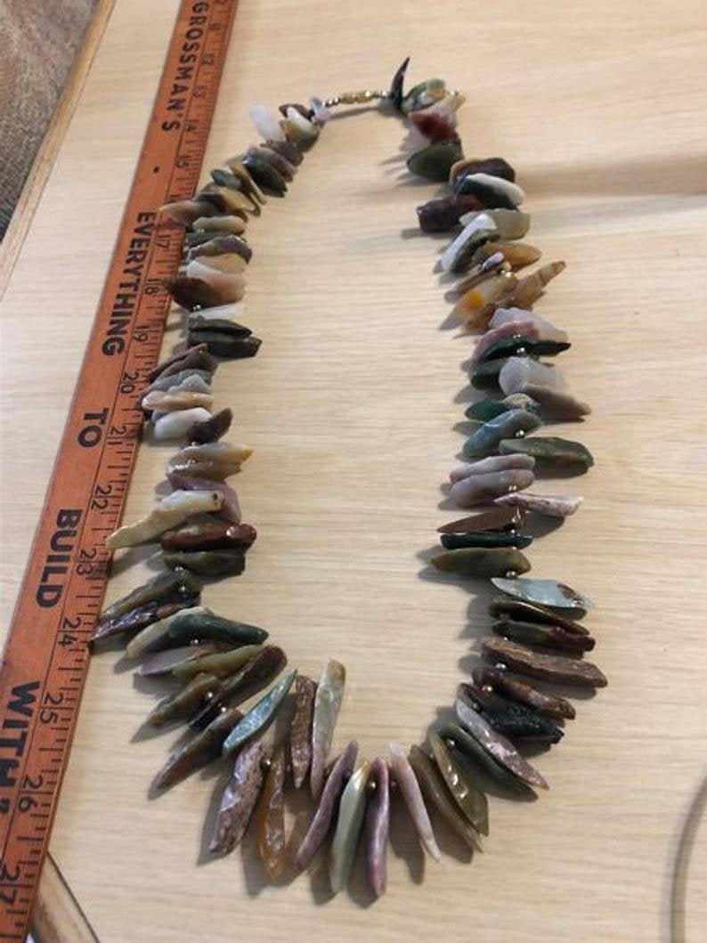 Vintage Large Heavy Chunky Polished Colored Onyx Stone (1 of 5)