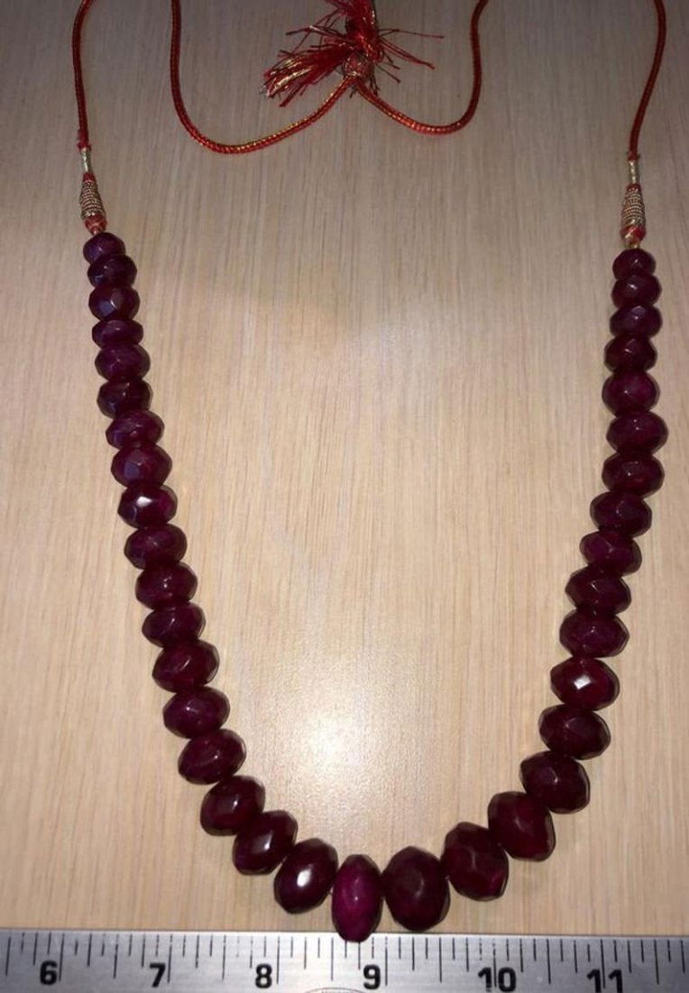 Vtg Faceted Large Tourmaline Bead Adjustable Necklace.. (1 of 8)