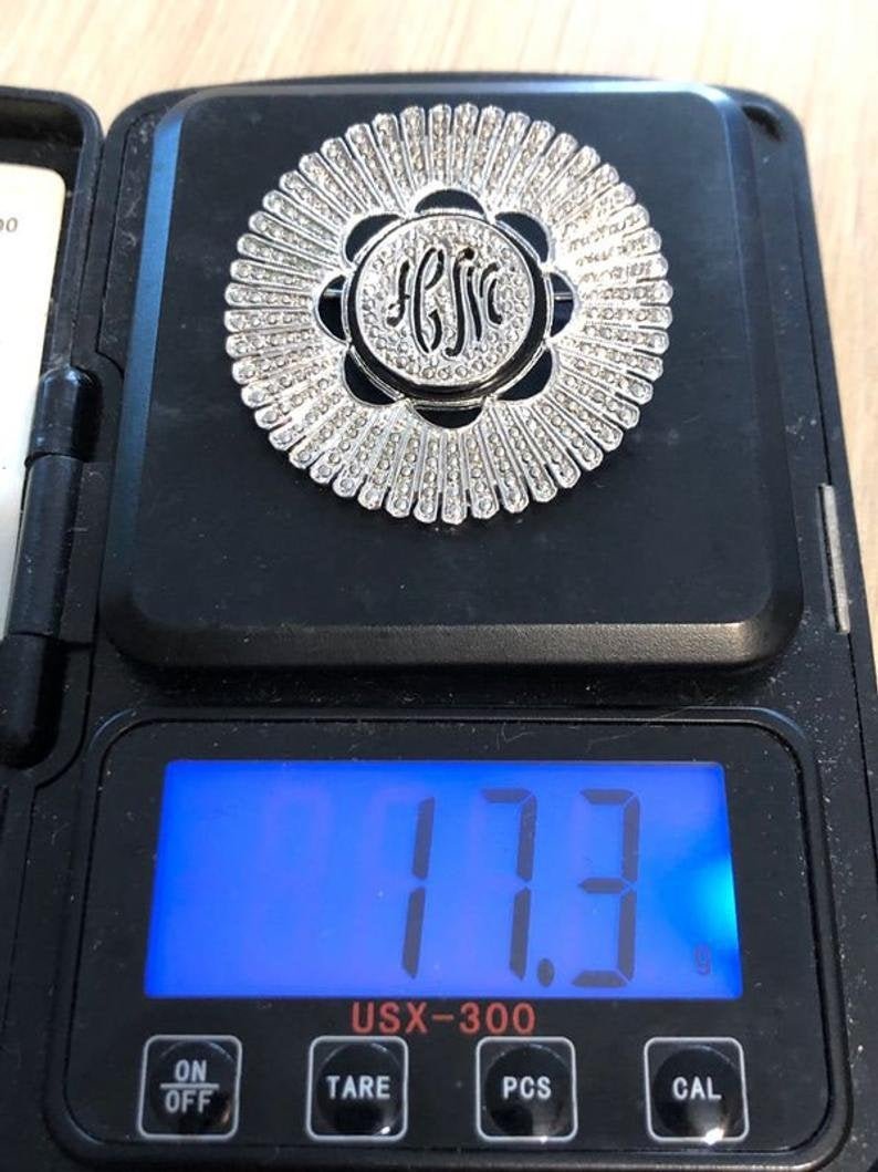 Vintage Monogrammed Sterling Silver Marcasite Pin: Vintage Monogrammed Sterling Silver Marcasite Pin 17.3 Grams TW as Pictured. Shipping $5.00