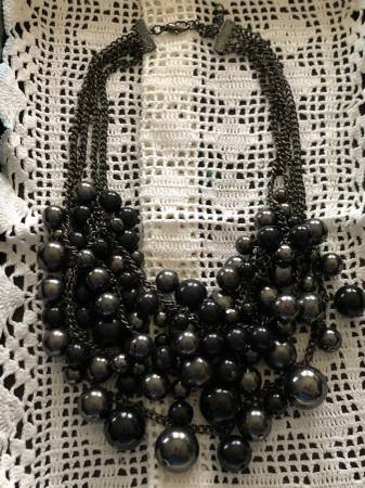Multi Strand 16" Gray Color Bead Fashion Necklace (1 of 3)