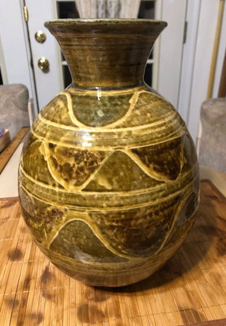 Nicely Glazed Asian Stoneware/Earthenware 11-3-4” Tall (1 of 8)