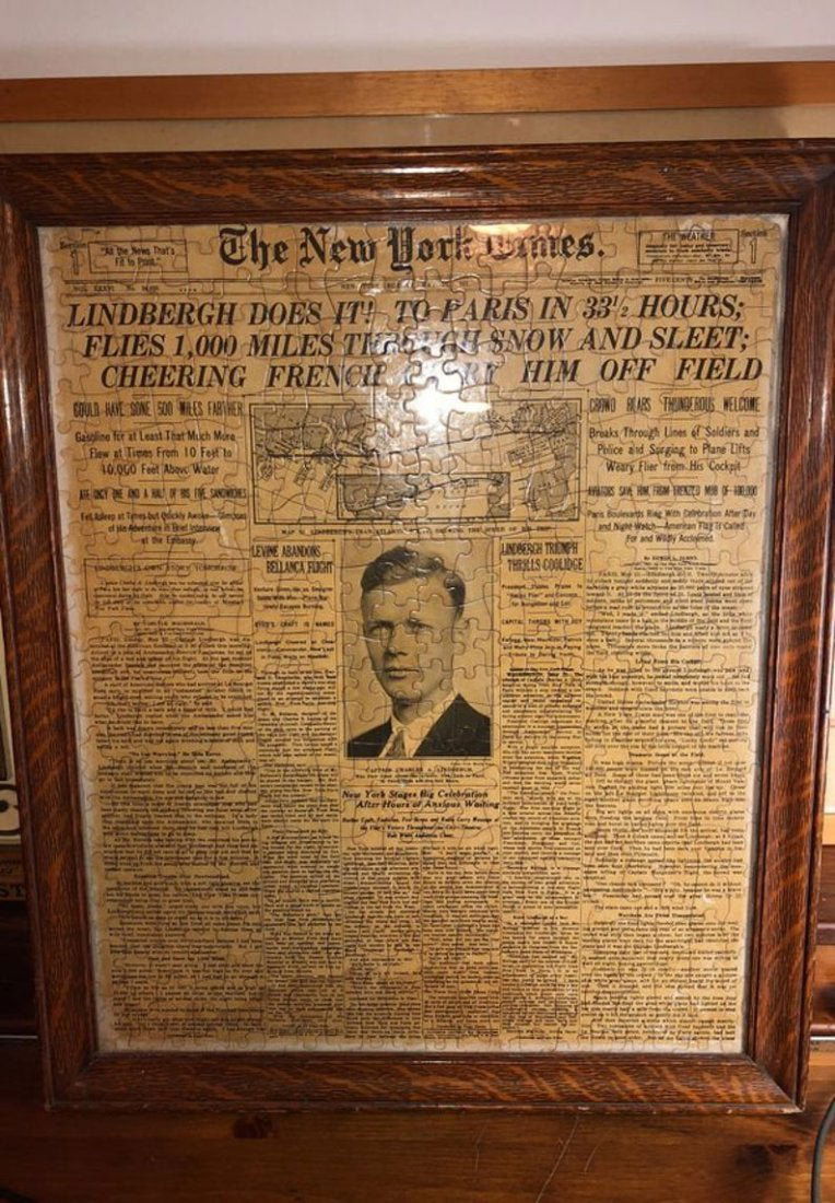 Scarce Vintage Charles Lindbergh Puzzle Mounted... (1 of 5)