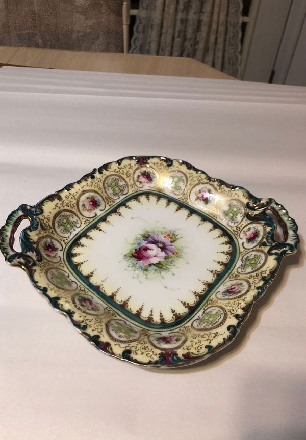 Vintage Hand Painted Flower Serving Dish Preowned... (1 of 5)