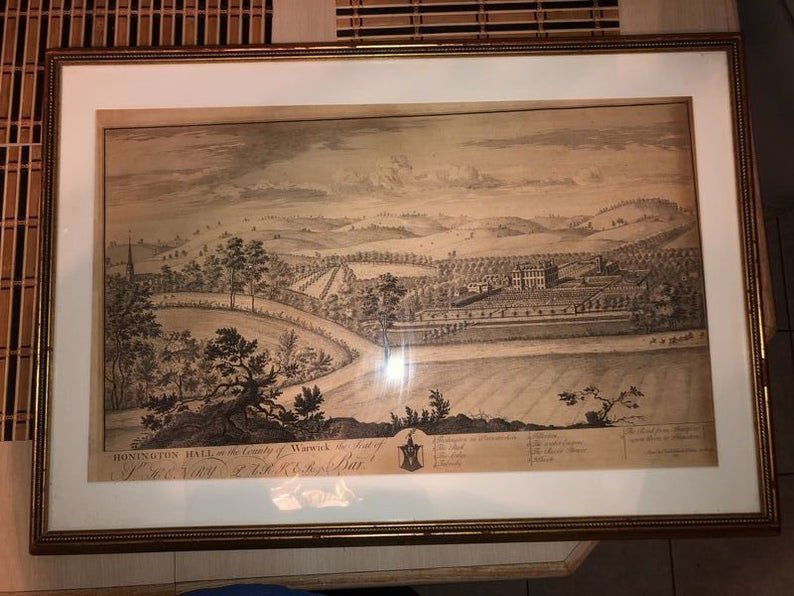 Honington Hall County of Warwick England 1731 Etching.. (1 of 8)