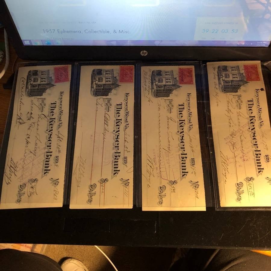 4-The Keyser Bank West Virginia Checks 1899/1900... (1 of 7)