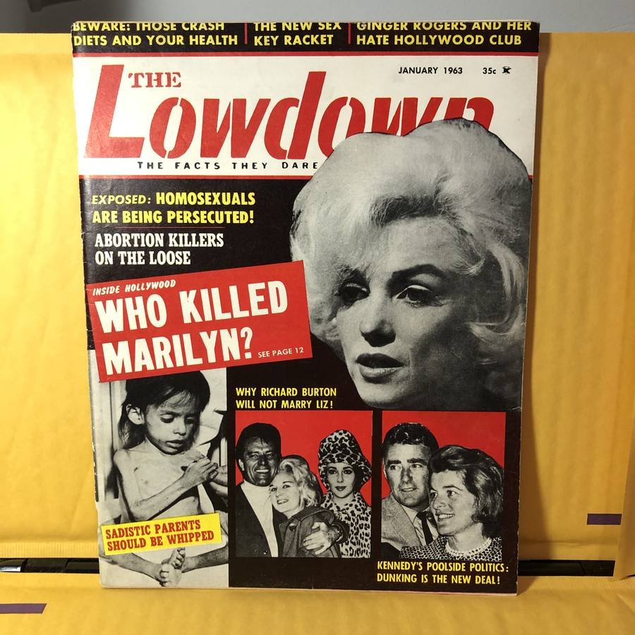 MARILYN MONROE Edition LOWDOWN JANUARY/1963 Magazine...: MARILYN MONROE Edition LOWDOWN JANUARY/1963 Magazine Preowned in Fair-Good Condition as Pictured. Domestic Shipping $8.00 On Multiple Magazines Won the Postage will Combined or Adjusted when Invoiced.