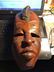 Vintage African Carved Head Wooden Mask Wall Hanger 11”