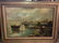 Vintage Huge LEPRINI Mediterranean Cove Oil Painting.