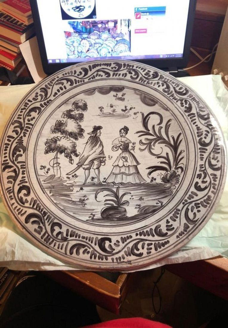 Antique Talavera Spain 16” Earthenware Charger Early... (1 of 9)