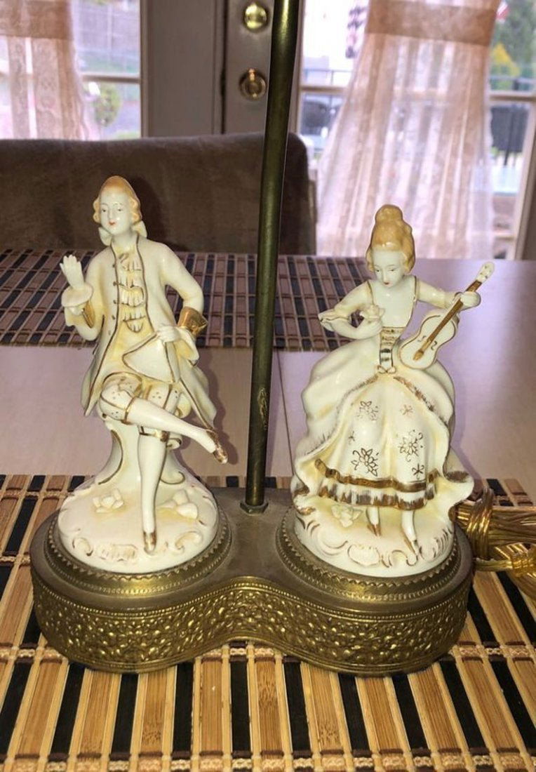 Antique victorian man 2024 and woman lamps