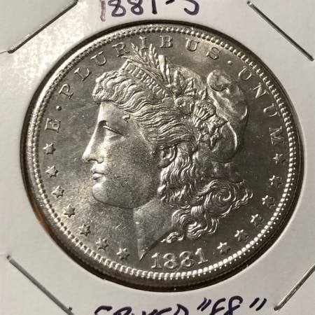 1881-S CHOICE BU SPIKED-88 VARIETY MORGAN SILVER DOLLAR (1 of 2)