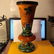 Vintage Carved Wooden Hand Painted Vase 13-1/2” Tall...