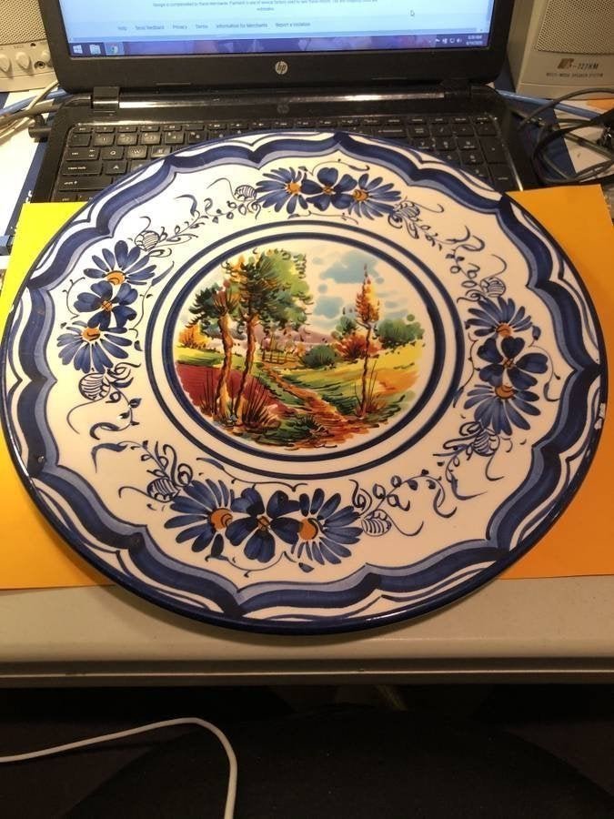 Vintage Platart SL Decorated Wall Hanger 13.5" Diameter (1 of 5)