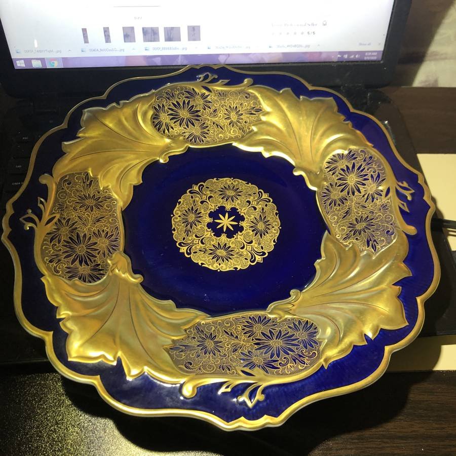 Scarce Echt Weimer Kobalt 12.5" Large Serving Dish... (1 of 5)