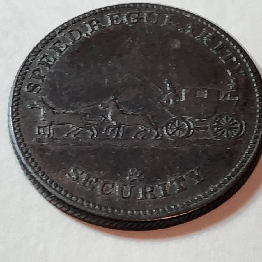 William Waterhouse Lad Lane London Mail Coach Halfpenny (1 of 3)