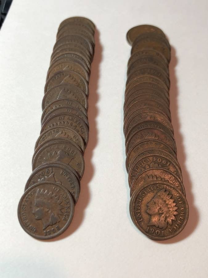 Roll 50 Solid Good/VG Problem Free Condition Indian 1c (1 of 6)