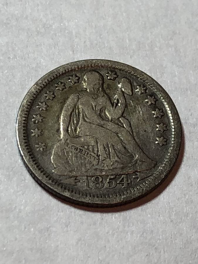 1854 w/ARROWS FINE CONDITION LIBERTY SEATED DIME... (1 of 2)